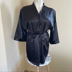 Elegant Black Satin Robe